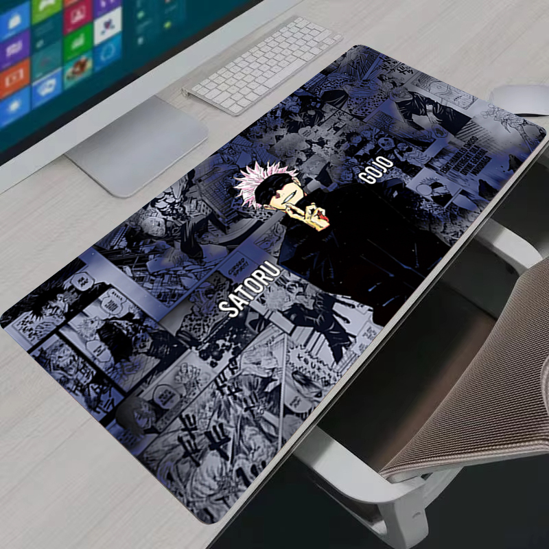 Gaming Keyboard Brands - マウスパッドクールアニメ呪術廻戦五条悟大型ゲーミングマウスパッドゲーマーラップトップキーボードマットコンピュータキャビネットデスクマット
