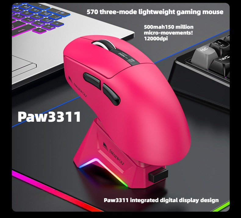 Gaming Keyboard 1 Hand - ワイヤレス Bluetooth ゲーミングマウス RS7、PAW311 57g 超軽量、メカニカルスイッチ、ゲーマー向けの