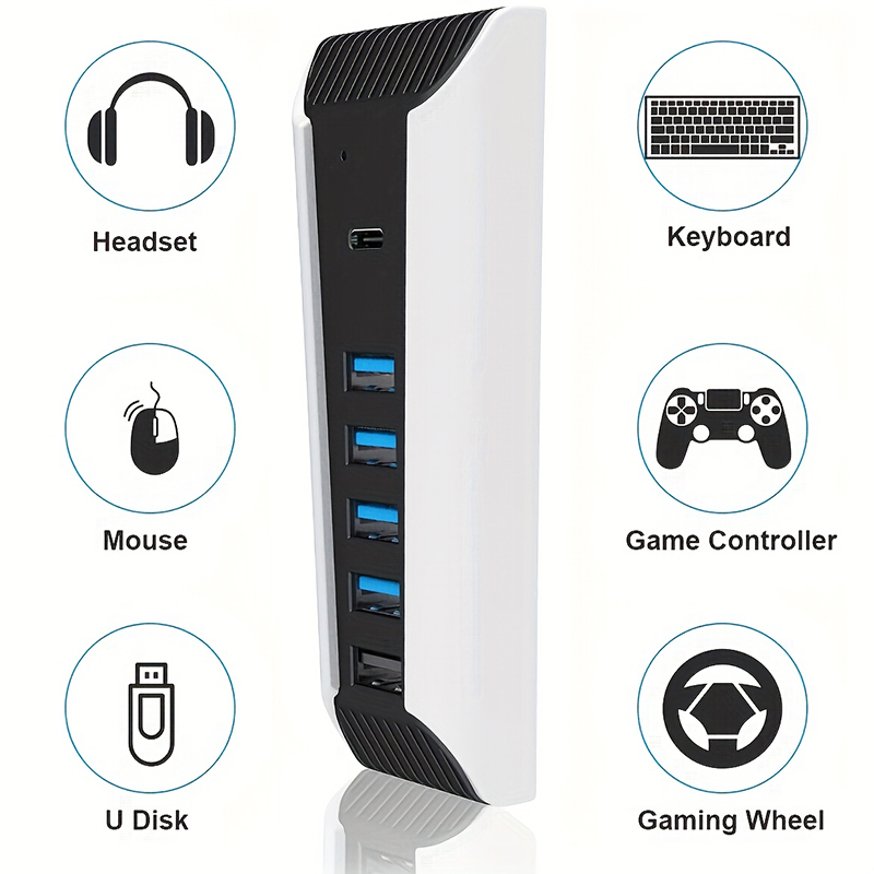 PS5コンソール用5 in 1 USBハブ、USB Cスプリ - Gaming Keyboard Splitter のレビューと価格