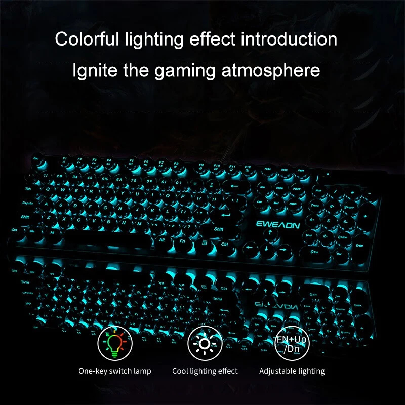 レトロパンクメカニカル風キーボードマウスセット有線ワイヤレス - Gaming Keyboard Mechanical Wireless のレビューと価格