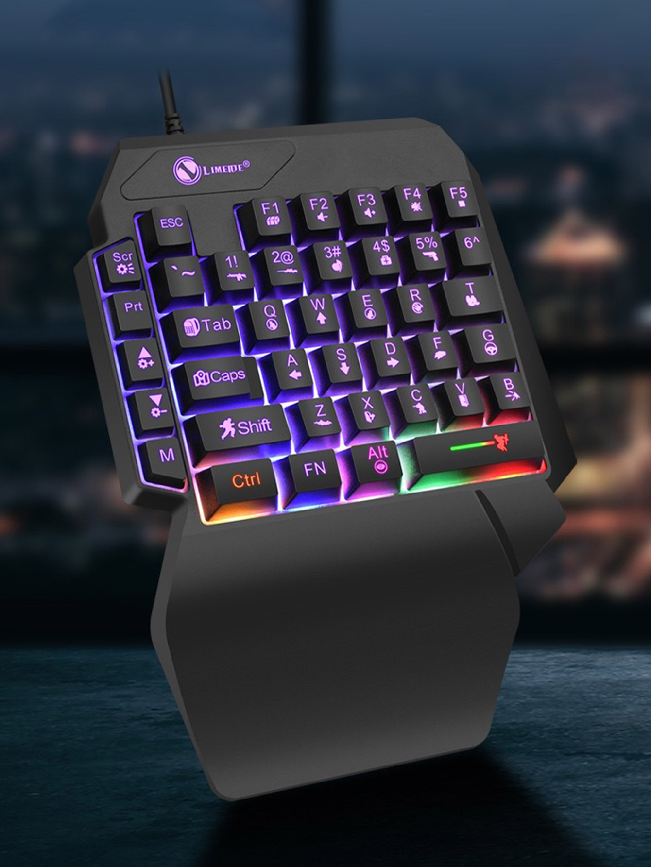 メカニカル片手ライトゲーム有線キーボード、ラジウム彫刻文字、 - Gaming Keyboard 1 Hand のレビューと価格