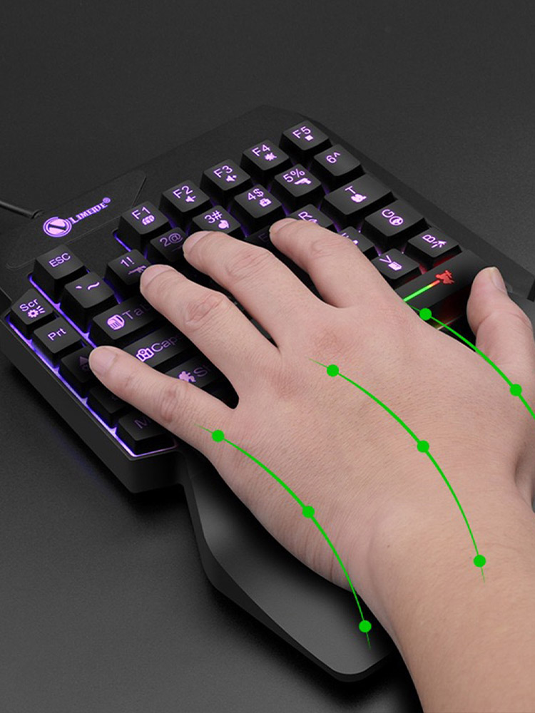 メカニカル片手ライトゲーム有線キーボード、ラジウム彫刻文字、 - Gaming Keyboard 1 Hand のレビューと価格