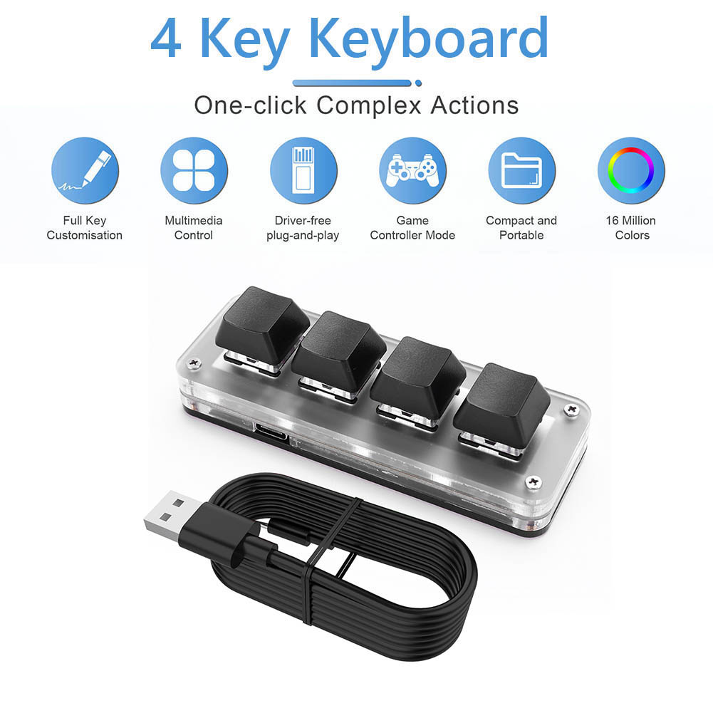 3キー1ノブ/4キー片手メカニカルゲーミングキーボード レッ - Gaming Keyboard 1 Hand のレビューと価格