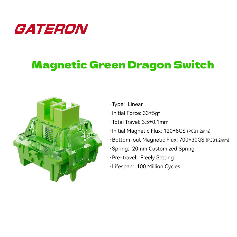 GATERON マグネティックグリーンドラゴンスイッチ、リニ - Gaming Keyboard Hall Effect のレビューと価格